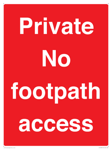 Private No footpath access